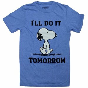 海外正規ライセンス Peanuts Snoopy Tomorrow Graphic Tee Tシャツ 半袖 ピーナツ スヌーピー 青/S