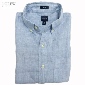 J.Crew Slim Short-Sleeve Linen-Cotton Shirt ジェイクルー スリムフィット 半袖 コットンリネンシャツ ボタンダウン Lakeview White/M