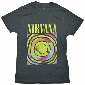 海外正規オフィシャル Women's Nirvana Smiley Graphic Tie-Dye Tee ニルヴァーナ Tシャツ タイダイ 半袖 カットソー 女性用 Black Heather