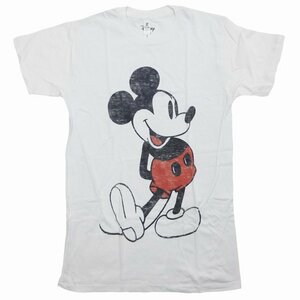 海外正規ライセンス Disney Mickey Mouse Vintage Classic T-Shirt ミッキーマウス ディズニー ヴィンテージ Tシャツ 白/L