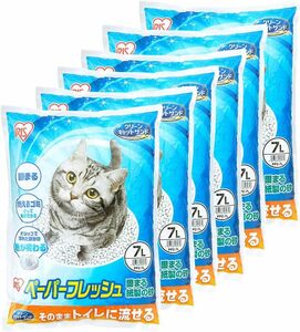  Iris o-yama кошка песок бумага свежий туалет .......PFC-7L ( бумажный ) 7L×6 пакет ( кейс распродажа )