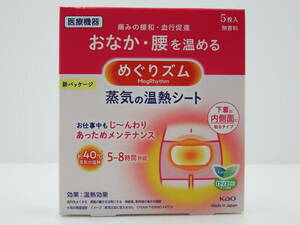 【送料無料】【花王】めぐりズム　蒸気の温熱シート　＜下着の内側面に貼るタイプ＞　５枚　在庫だけ　最安値