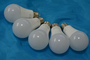 LED電球60W型E26口金5個セット電球色10w中古良品