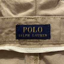 ポロラルフローレン Polo Ralph Lauren ビンテージ 90s ロゴ刺繍 チノショーツ W34 ショートパンツ CHINO ベージュ カーキ USA古着 2タック_画像3