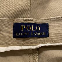 ポロラルフローレン Polo Ralph Lauren ビンテージ 90s ロゴ刺繍 チノショーツ W34 ショートパンツ CHINO SHORTS ベージュ カーキ USA古着_画像3