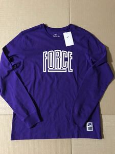 新品 未使用 タグ付☆ナイキ スターティング5 ロングスリーブ Tシャツ☆NIKE FORCE 40周年☆長袖 ロンT バスケット☆XLサイズ 紫/パープル