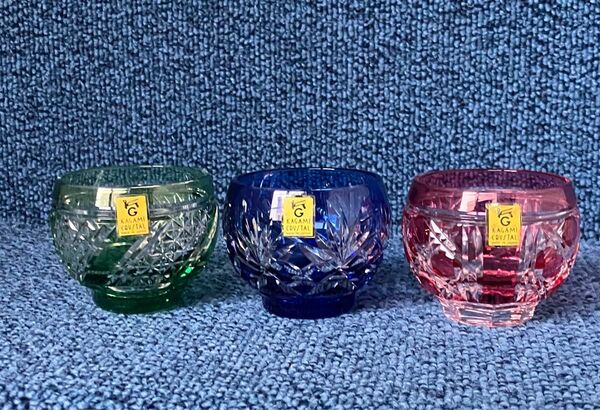 カガミクリスタル 江戸切子 グラス3色セット