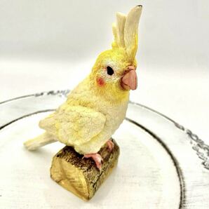 難あり 剥がれあり 新品 オカメインコの置き物 リアルな毛並み ルチノー ④