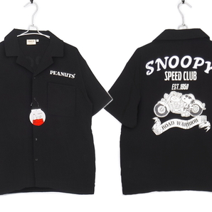 即決■★PEANUTS★■スヌーピー オープンカラーシャツ SIZE=L