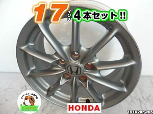 [中古ホイール4本セット]ホンダ純正[17x7J+55/114.3/5H]M12球面/ガンメタ/スポーク/オデッセイ,ヴェゼル,,フリード(5穴),ステップワゴン