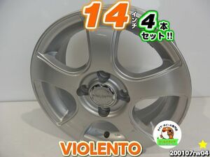 [中古ホイール4本セット]VIOLENTO[14X5.5J+38/100/4H]ルーミー、 ノート、フィット、フリード、 コルト、イグニス、 クロスビー、トール