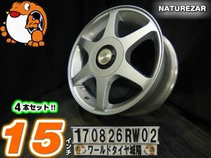 [中古ホイール4本セット]NATUREZAR[15x6.5J+48/100/114.3/5H]プリウス,VOXY,セレナ(C26、C27),SX4Sクロス, インプレッサ, アクセラ,ノア