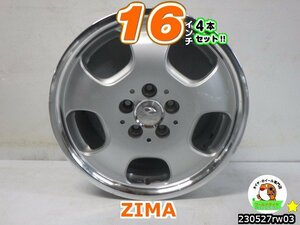 [中古ホイール4本セット]ZINA[16x6.5J+48/100/5H]プリウス,レクサスCT,カローラツーリング,インプレッサスポーツ,インプレッサG4