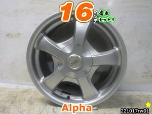 [中古ホイール4本セット]Alpha[16x7J+48/100/114.3/5H]エスクァイア,エスティマ,セレナ,アクセラ,インプレッサ,ヴェゼル,RVR,スイスポ