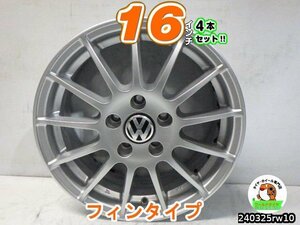 【中古】フィンタイプ/シルバー/16x6.5J+30/112/5H/16インチ ホイール4本セット/アウディ:A3(8Y),ワーゲン:ザ・ビートル,T-ROC,シャラン