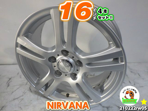 [中古ホイール4本セット]NIRVANA[16x6.5J+55/114.3/5H]シルバー/スポーク ホンダ車に!アコード,ヴェゼル,オデッセイ,フリード,エリシオン