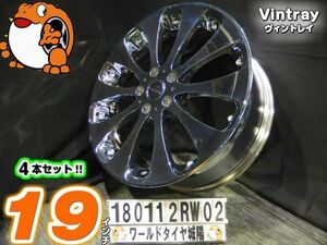 メッキ[中古ホイール4本セット]Vintray(ヴィントレイ) F101(コンケイブ 逆反り)[19x8J+45/9J+38/114.3/5H]レクサスIS250 ヴェルファイア