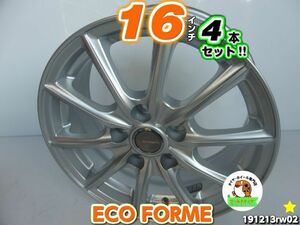 美品[中古ホイール4本セット]ECO FORME[16x6.5J+39/114.3/5H]M12平座/ガンメタ/スポーク/カムリ,アルファード,ヴェルファイア,エスティマ