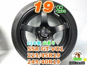 【中古】SSR GTV01/19x8.5J+38/9.5J+35/114.3/5H/トーヨー(プロクセススポーツ)/225/45R19/245/40R19/19インチ タイヤホイール4本セット