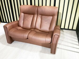  exhibition unused SIMMONS Symons fjordsfiyorudo cow original leather Avensis 2P reclining sofa 