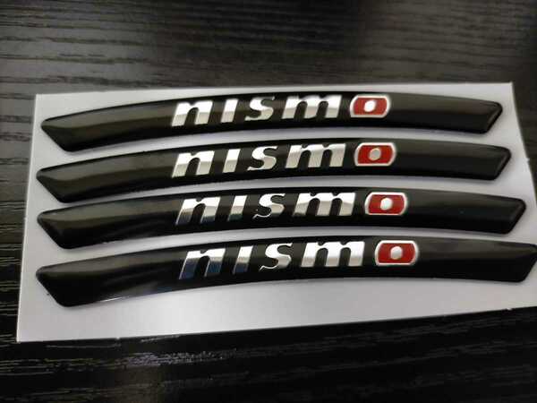 ネコポス送料無料 nismo ニスモ ホイールリム　エンブレム　ステッカー　ブラック　nissan日産 350Z 370Z フェアレディZ GT-R マーチ
