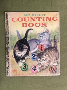 ★アメリカのビンテージ絵本★50年代★MY FIRST COUNTING BOOK★かわいい動物★一部落書きあり★1957年?★GOLDEN PRESS★子供の教育★