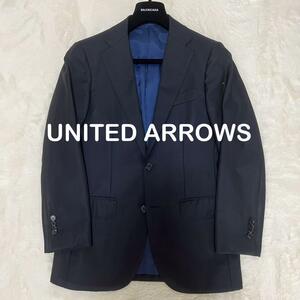 [ царапина есть ] United Arrows прекрасное качество ткань tailored jacket темно-синий M