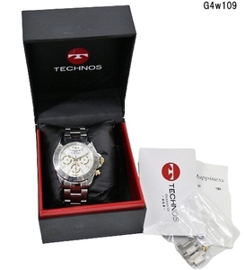 G4w109 腕時計 Technos TGM615 クォーツ 現在不動 ボタン破損/箱等劣化あり 現状品 60サイズ