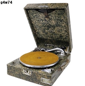 G4w74 gramophone NITTO No.120 portable present condition goods operation not yet verification retro antique 100 size 