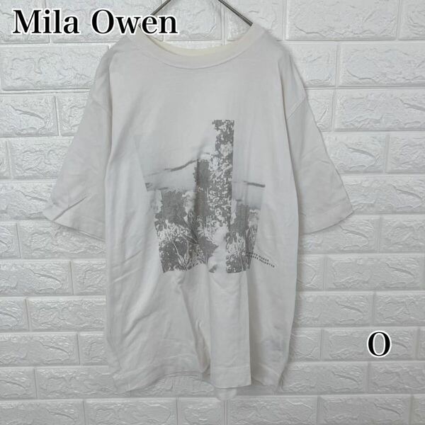 Mila Owen Tシャツ フロントプリント エイジング風 古着 アメカジ