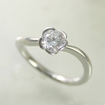 婚約指輪 プラチナ ダイヤモンド リング 0.3カラット 鑑定書付 0.318ct Dカラー VS1クラス 3EXカット H&C CGL_画像1