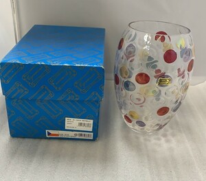 A1124マルティガラスCZECH REPUBLIC！EGERMANN エーゲルマン花瓶・箱付き硝子　ガラス工芸