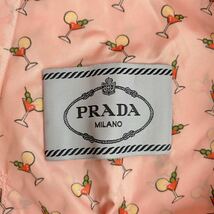 新品同様★プラダ PRADA ナイロンジャケット ブルゾン パーカー 三角ロゴプレート トライアングル ピンク 総柄 36 S〜M相当 国内正規品_画像9