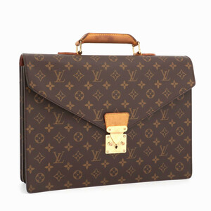 ルイヴィトン LOUIS VUITTON モノグラム セルヴィエット コンセイエ ハンドバッグ ビジネスバッグ ブラウン レザー メンズ M53331