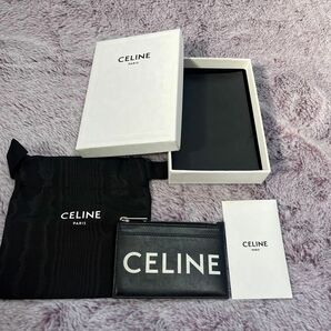 CELINE セリーヌ 本物 新品同様 ロゴ カードケース フラグメントケース 小銭入れ