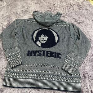 ヒステリックグラマー hystericglamour メンズM サークルガール ロゴ パーカー ジッパー コットンニット