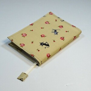 [ black cat * tiger cat . rose ( Gold ) cloth ] library book@ book cover ( hand made ) Ver. ( last )