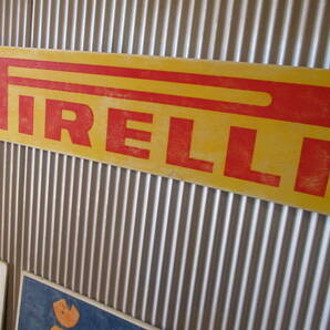 ビンテージサイン木製看板 PIRELLI TIRE検）アドバタイジング企業販促ガレージカスタムMICHELINGOODYEARITALY50s60s70sの画像3