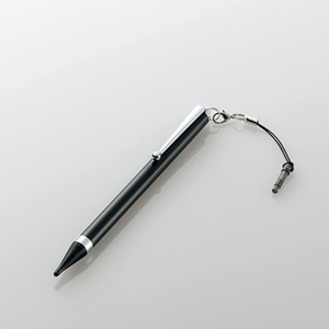 タッチペン ロングタイプ 2.5mm径の導電性プラスチック製ペン先を採用し、細かい操作や文字入力が快適に行える: P-TPLFBK