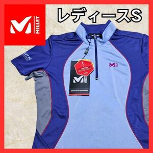 送料無料！MILLET ミレー Tシャツ レディースS ブルー 半袖 アウトドア スポーツウェア レディース服 ランニング 登山 トップス