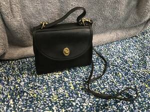 美品★オールドコーチOLD COACH　ヴィンテージ　レザー２wayハンドショルダーバッグ　ブラック