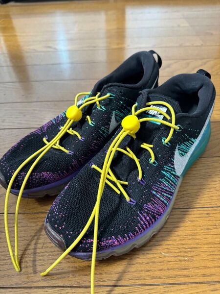 NIKEナイキ フライニット 24.5cm ブラックパープル系