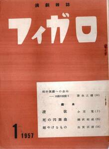 ※演劇雑誌フィガロ第1号　純粋営為劇への志向ー演劇の変貌（１）＝清水正晴　戯曲：讃歌＝小室寛・死の円舞曲＝柳沢昭成・輝けるもの等