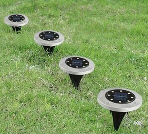 【4個セット】ソーラーグラウンドライト ソーラーライト8LED 電球色 埋め込み式 庭 芝生 駐車場 埋め込みライト 屋外 明るい