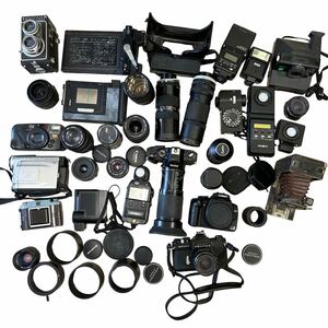 1 jpy ~ Canon Olympus Pentax other camera summarize flash lens single‐lens reflex twin-lens reflex film camera present condition goods Junk 