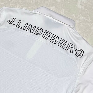 新品　J.LINDEBERG　ゴルフ　半袖シャツ　ホワイト　Ｌ　メンズ
