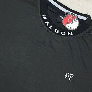 新品 Malbon Golf ゴルフ 半袖モックシャツ ブラック ｌ マルボン メンズの画像4