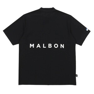 新品　Malbon Golf　ゴルフ　半袖モックシャツ　ブラック　ｌ　マルボン　メンズ