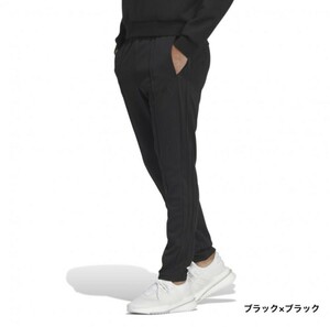 アディダス adidas AEROREADY パンツ メンズ スリーストライプス ダブルニット BXF57-IA9420 ブラック×ブラック スリムフィット Mサイズ