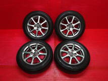 マツダ デミオ純正14インチホイール ハイグロス♪ 4本 5.5J +40 4H 100 DUNLOP EC202 175/65R14 ベリーサ MAZDA DEMIO VERISA ダンロップ_画像1